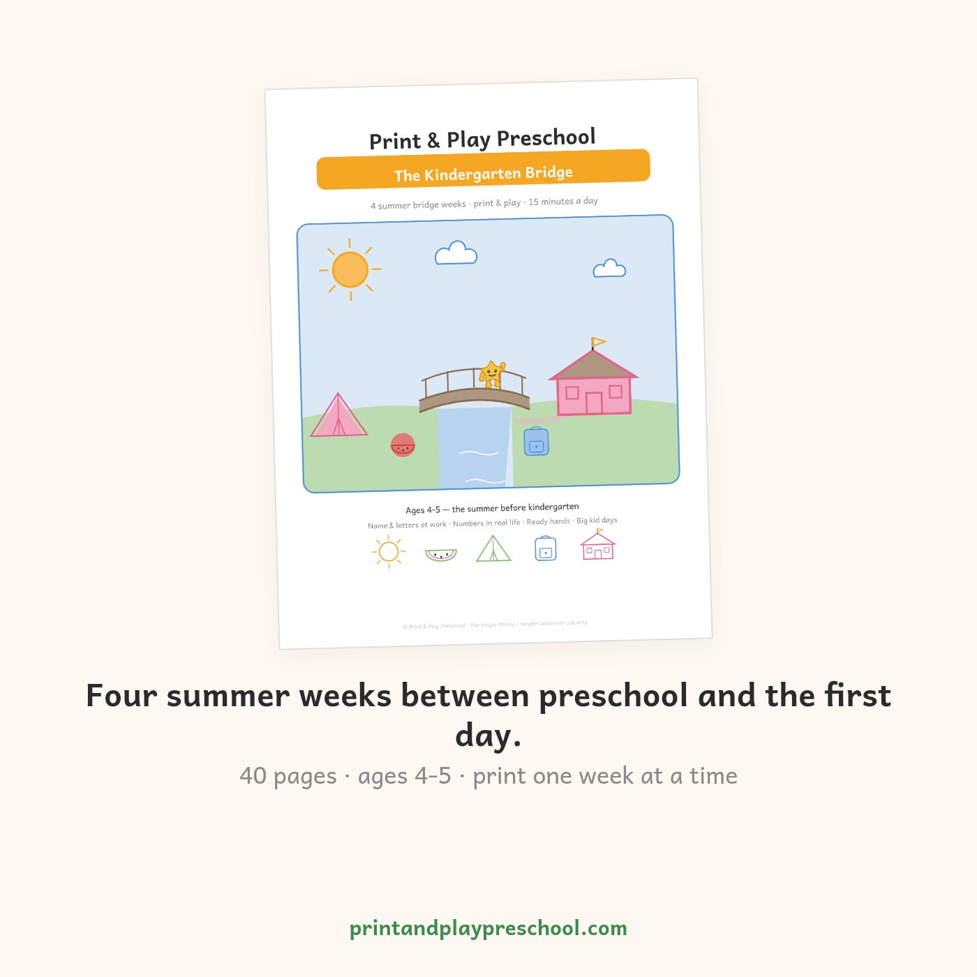 The Kindergarten Bridge cover - four summer weeks between preschool and the first day