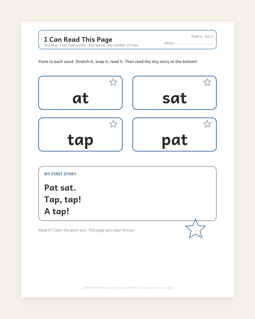 I Can Read This Page: the first four words
